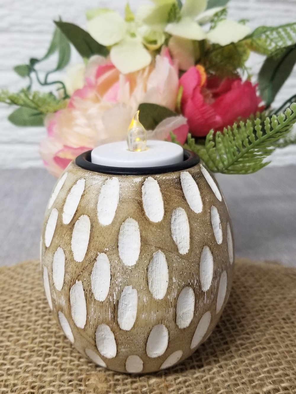 Rustic Wood Tea Light Holder